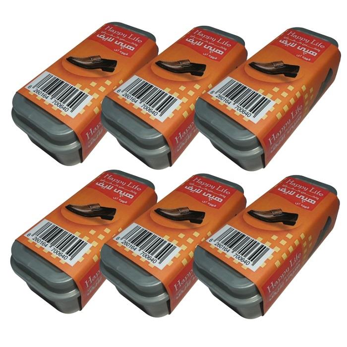 واکس کفش هپی لایف کد G-6 بسته 6 عددی